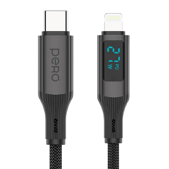 Кабель Lightning <--> Type-C  1.2м PERO DC14 ULTIMATE, Black, 27W