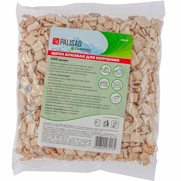 Щепа буковая  для копчения, 200 г, Россия Camping// Palisad 69620