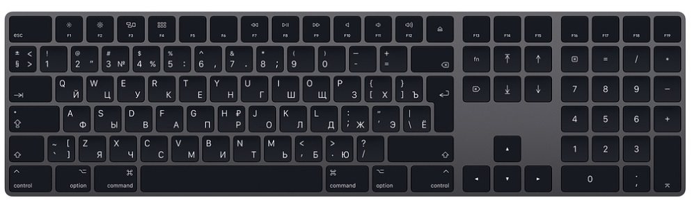 Клавиатура Apple Magic Keyboard with Numeric Keypad -  Russian - Space Gray [MRMH2RS/A]