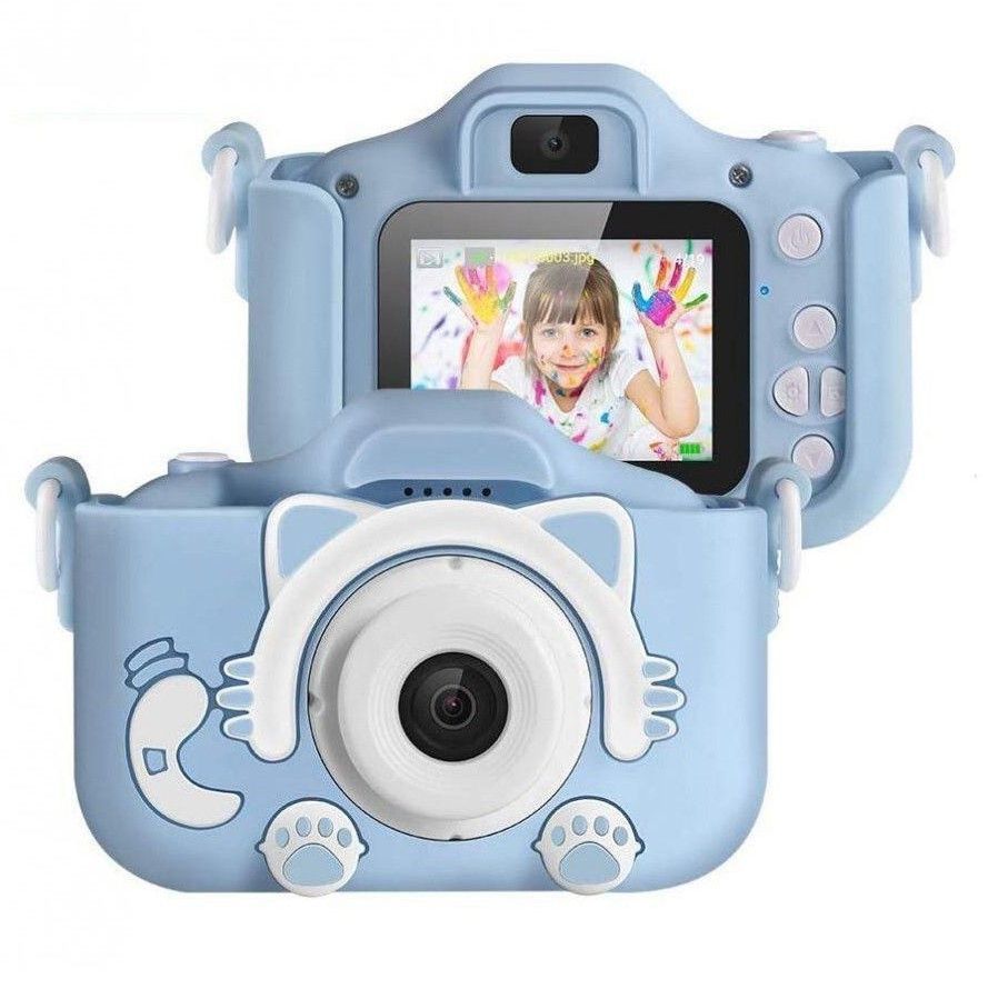 Фотоаппарат детский Children's fun camera(Кот) голубой