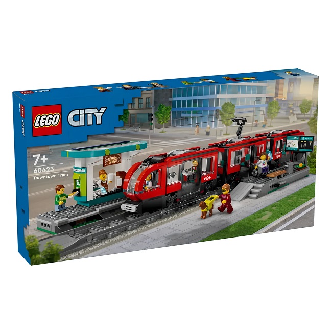 Конструктор LEGO CITY 60423 Трамвай и остановка в центре города