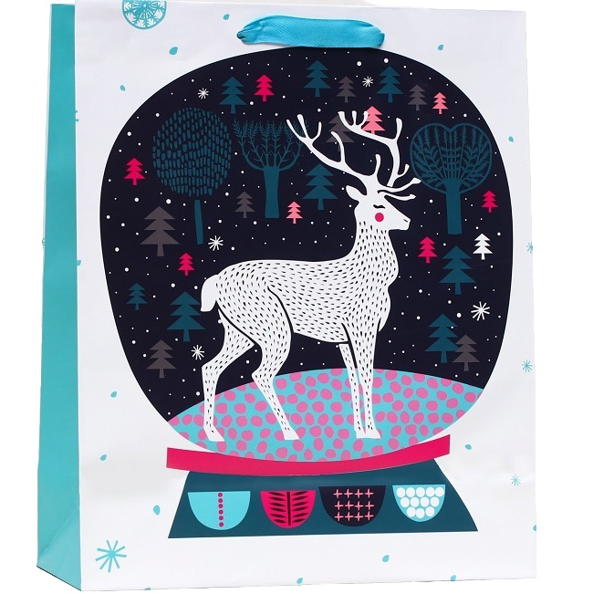 Пакет ламинированный «Новогодний олень» 26 x 12 x 32 см