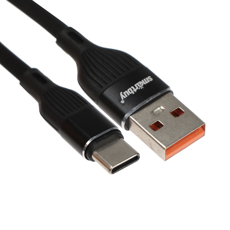 Кабель USB <--> Type-C  1.0м SMARTBUY S72 черный (iK-3112-S72b)