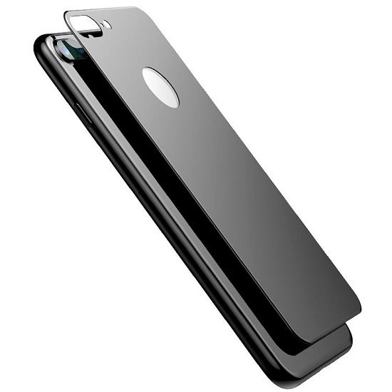 Противоударное стекло 3D AINY для iPhone X черное (на заднюю крышку)