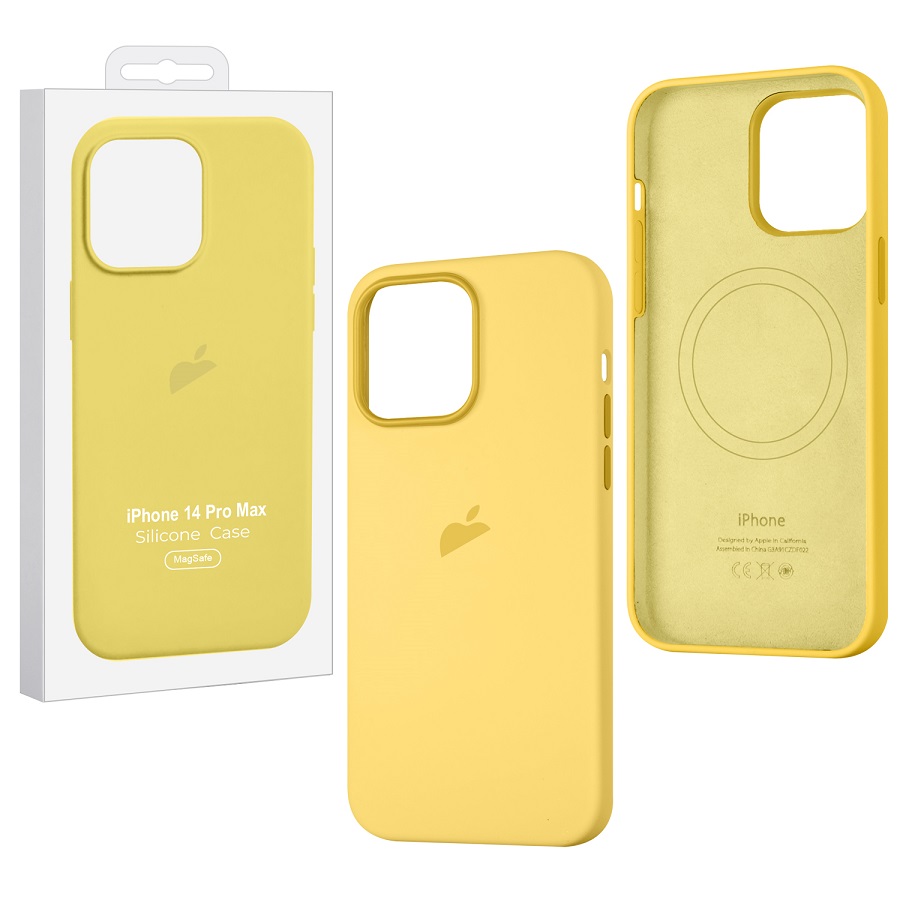 Силиконовый чехол SILICONE CASE для iPhone 14 Pro Max Sun Glow (MagSafe) c LOGO