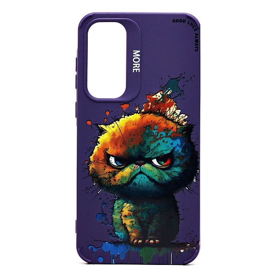 Задняя накладка SC335 для Samsung Galaxy A35  (кот) (violet) (232905)
