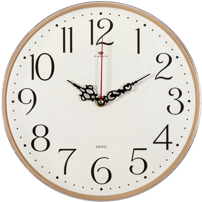 Часы настенные, интерьерные, бесшумные, d-25 см арт.196205600 дерево