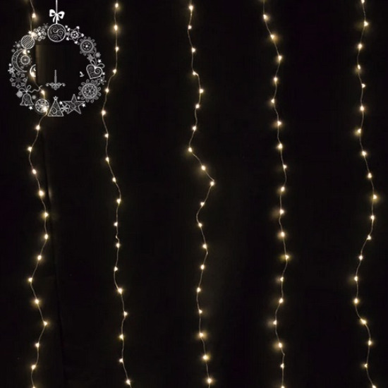 Гирлянда "Водопад", 300 х 300 мм, свечение тепло-желтый