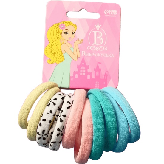 Резинка для волос "Спорт" (набор 10 шт) классика штрих-цветок, 3 см, микс   9298982