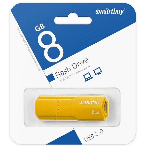 USB  8Gb SmartBuy Clue жёлтый