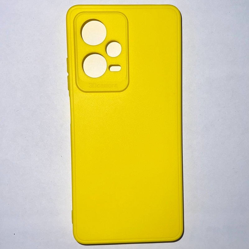 Задняя накладка Мобилис для Xiaomi Redmi Note 12 Pro (5G)/ Poco X5 Pro 5G, желтый , матовая с защитой камеры