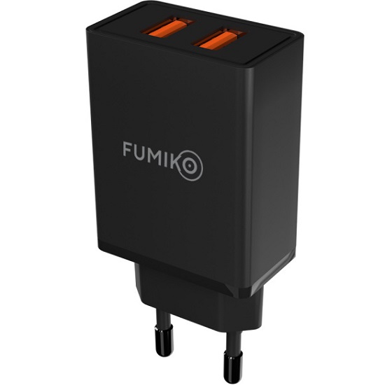 Сетевое ЗУ 2USB 2.4A FUMIKO CH13 черное, Type-C