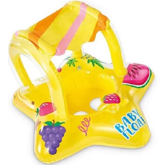 Надувной круг-ходунки 81х79см INTEX "Фрукты" с тентом (56573)