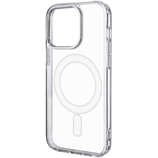 Силиконовый чехол Clear Case MagSafe для iPhone 15 Pro Max прозрачный(в техпаке)