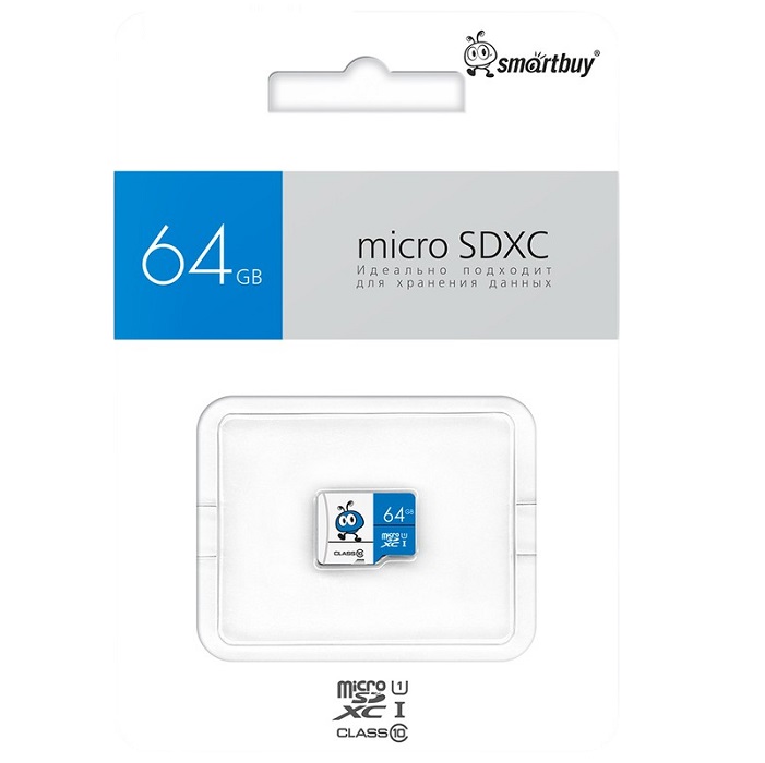 Micro SD 64Gb SMARTBUY UHS-I BLUE