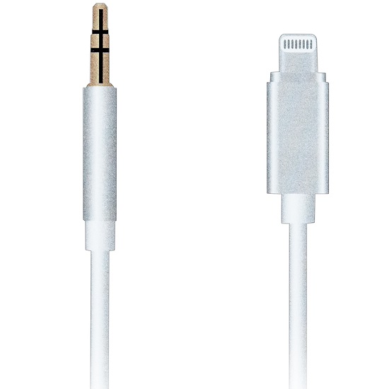 Кабель Jack 3.5 <--> Lightning  2.0м ISA белый