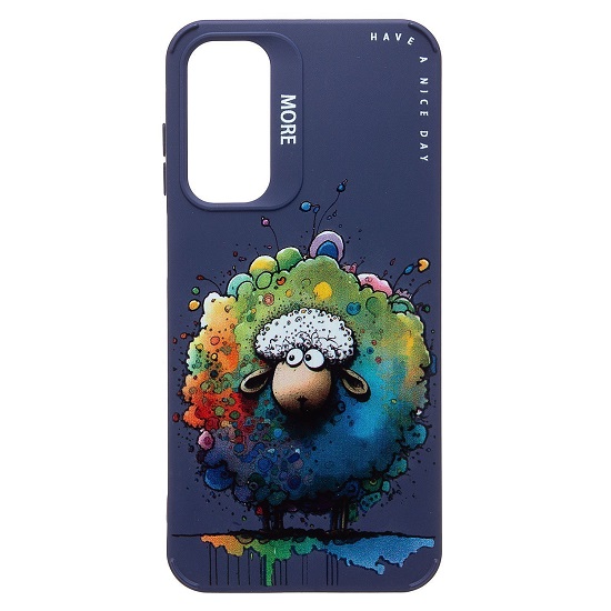 Задняя накладка SC335 для Samsung Galaxy A25  (овечка) (dark blue) (233131)