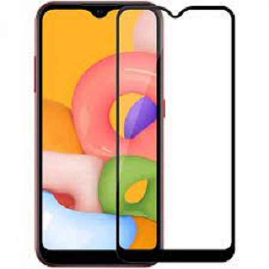 Противоударное стекло 3D NONAME для SAMSUNG A01 черное, полный клей, в техпаке
