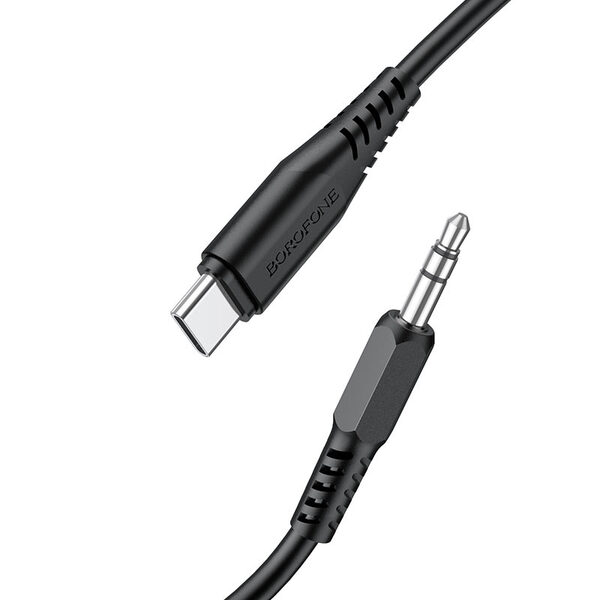 Кабель Jack 3.5 <--> Type-C  1.0м BOROFONE BL18 чёрный