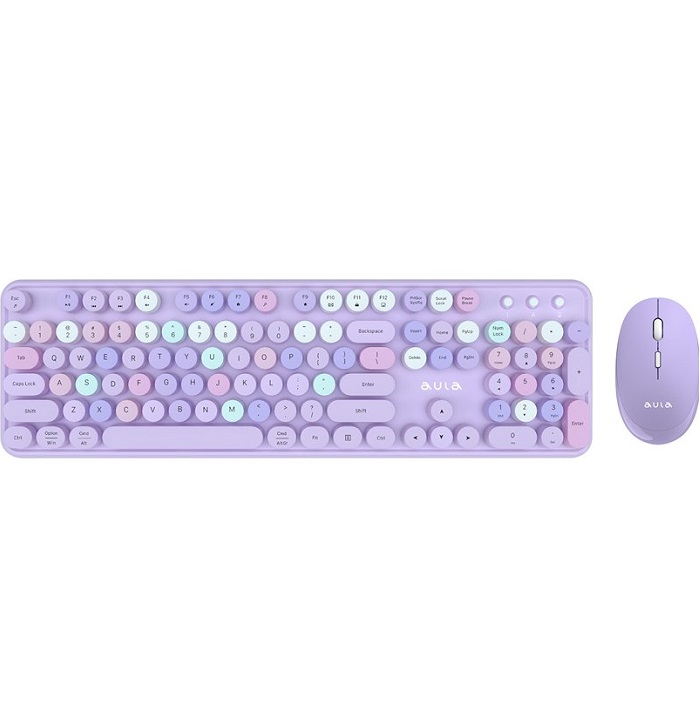 Клавиатура+мышь БП AULA AC306 Purple-Colorful