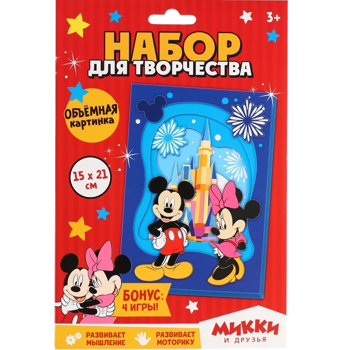 Объемная аппликация‎ «Минни и Микки Маус», А5 10622076