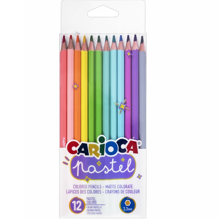 Карандаши цветные CARIOCA "Pastel", 12 цв 43034
