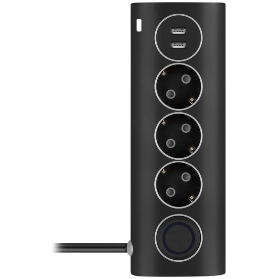 Сетевой фильтр  1.5м ROMBICA NEO WC3U PSE-002, черный, 3 розетки, 2USB, 16A