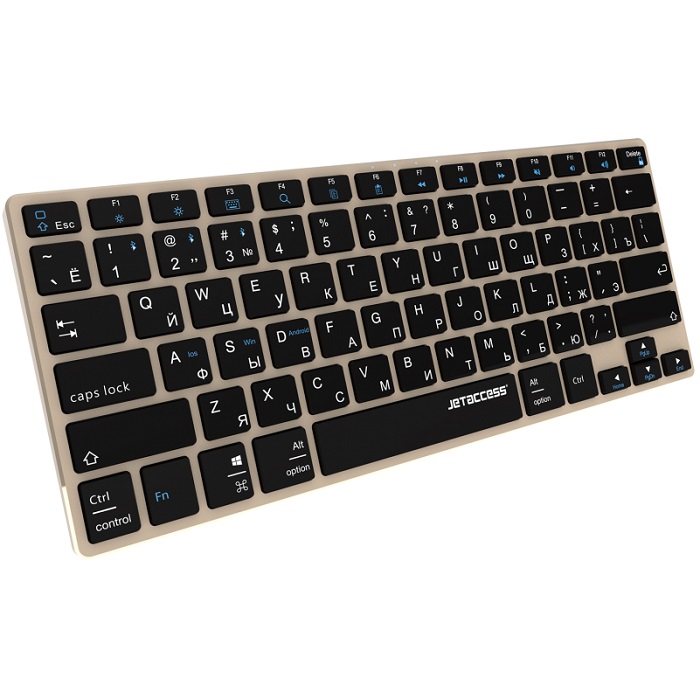 Клавиатура БП JETACCESS SLIM LINE K2 BT золотой