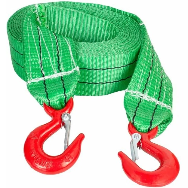 Трос буксировочный  8т ЛИРА 5м (крюк-крюк) зеленая