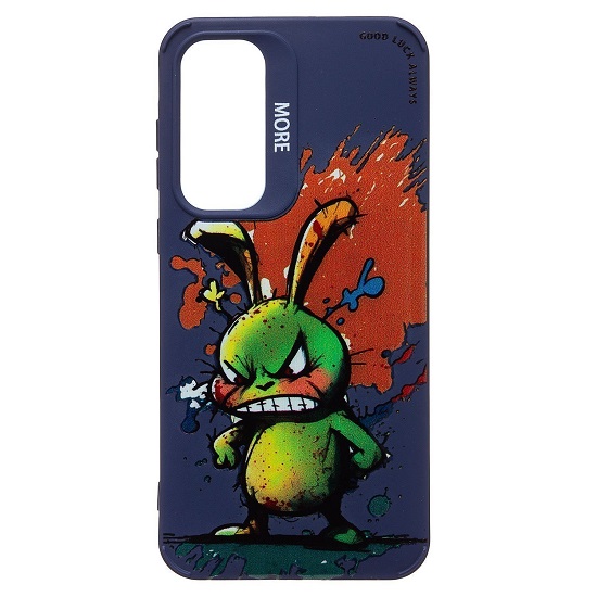 Задняя накладка SC335 для Samsung Galaxy A35  (заяц) (dark blue) (233018)