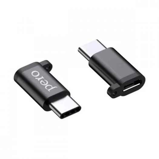 Переходник microUSB >--> Type-C PERO AD01 черный