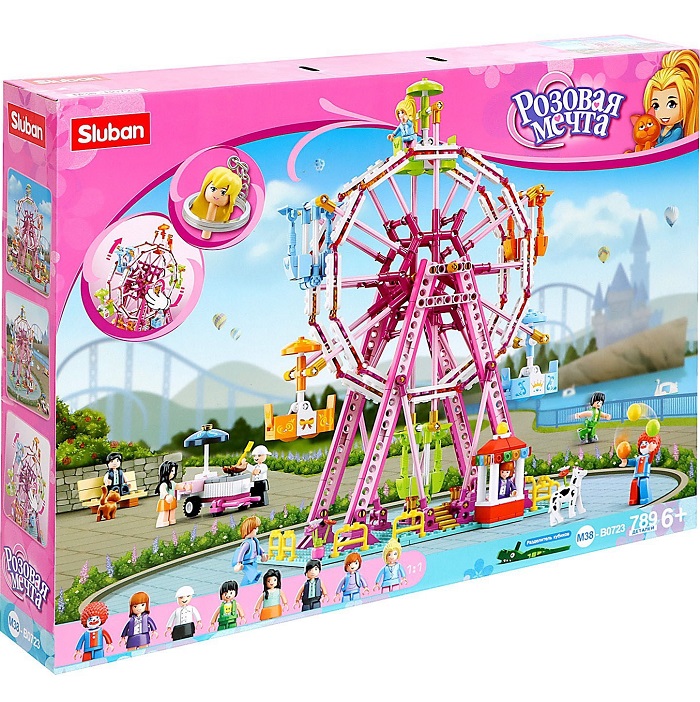 Конструктор Sluban «Розовая мечта. Колесо обозрение», 789 деталей