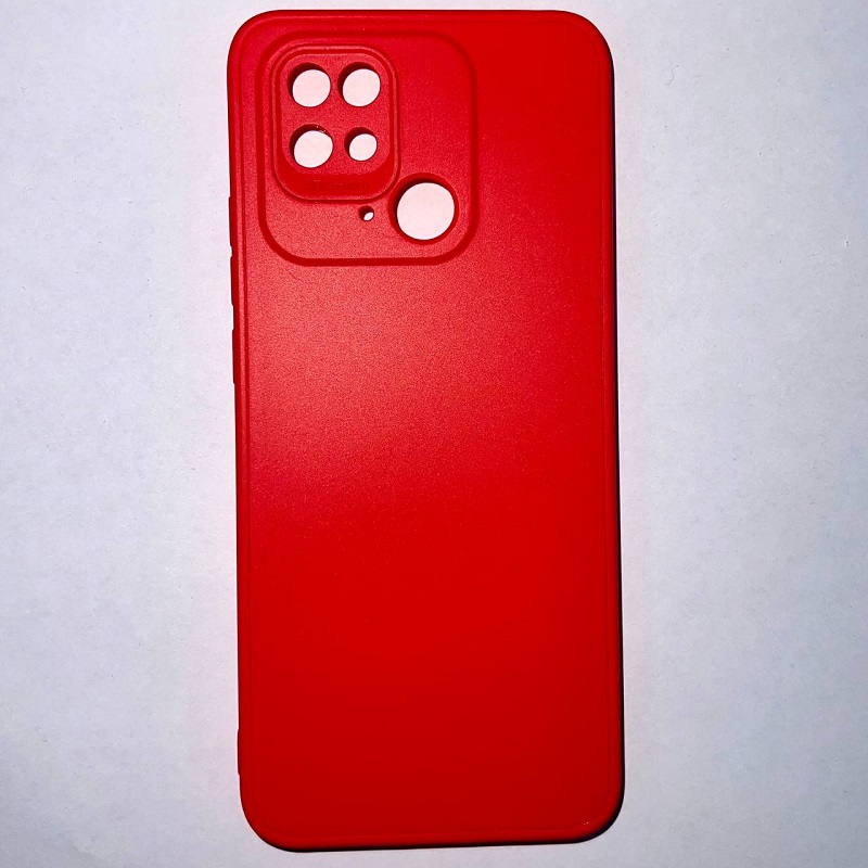 Задняя накладка Мобилис для Xiaomi Redmi 10C 4G, красный , матовая с защитой камеры