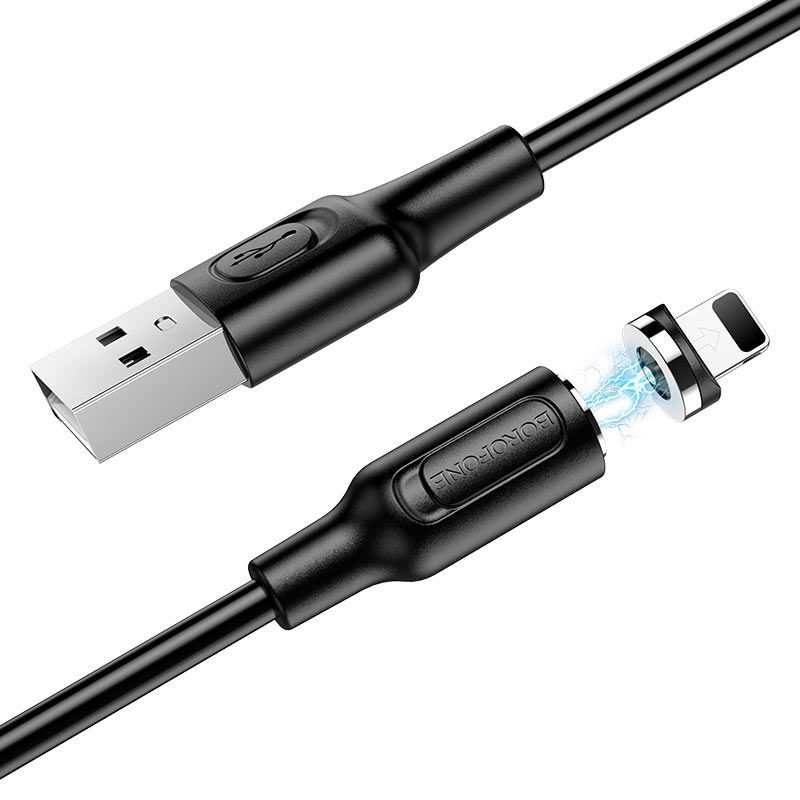Кабель USB <--> Lightning  1.0м BOFOFONE BX41 Amiable магнитный черный