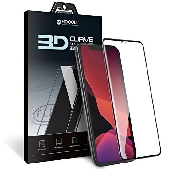 Противоударное стекло 2.5D MOCOLL для iPhone 12 Pro Max черное