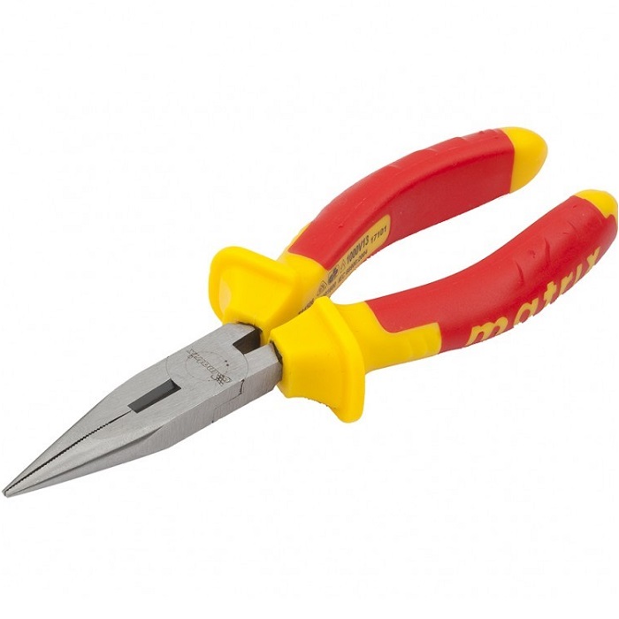 Длинногубцы прямые160мм MATRIX Insulated 17101, 2к рукоятки