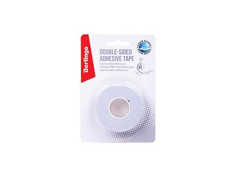 Клейкая лента двухсторонняя 15мм х 2м на вспененной основе, 1мм, блистер Berlingo FSn_152033