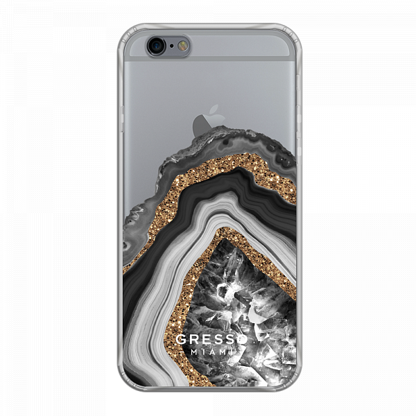Задняя накладка GRESSO для iPhone 6/6S. Коллекция "Drama Queen". Модель "Black Agate".