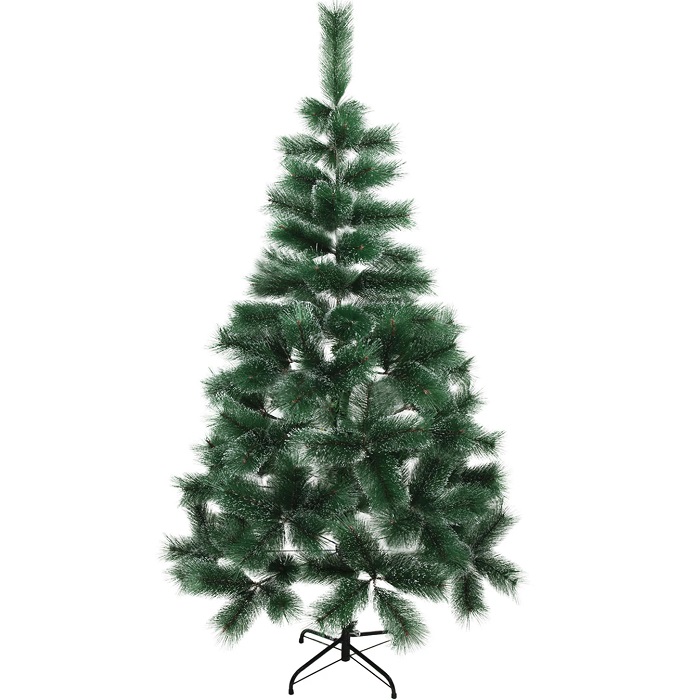 Ель искусственная ЗОЛОТАЯ СКАЗКА "Пышная" 180 см, с инеем и шишками, зеленая, 592051