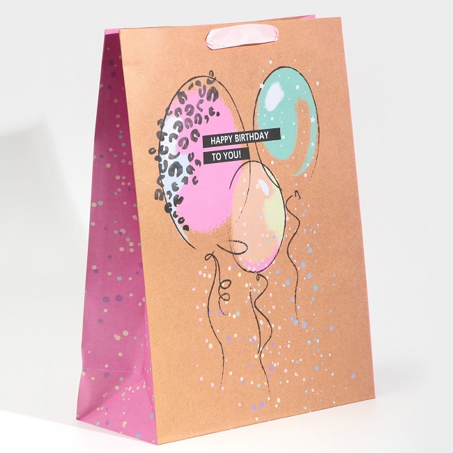 Пакет крафтовый горизонтальный «HB to you», L 31 × 40 × 11,5 см