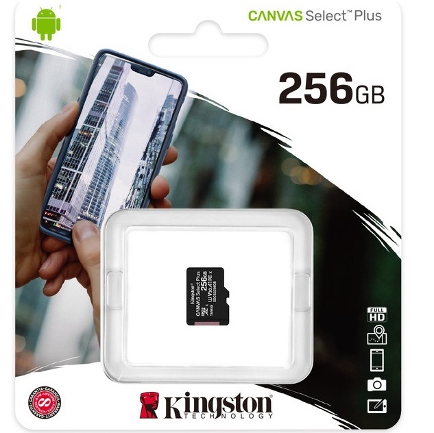 Micro SD 256Gb Kingston Class 10 Canvas Select Plus A1 U1 V10 без адаптера