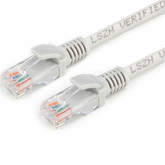 Патч-корд 10.0м CABLEXPERT PP31-10M LSZH UTP, кат.5e, серый, литой, многожильный