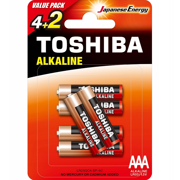 Элемент питания TOSHIBA LR03 Red BL-6 (6/72/576)