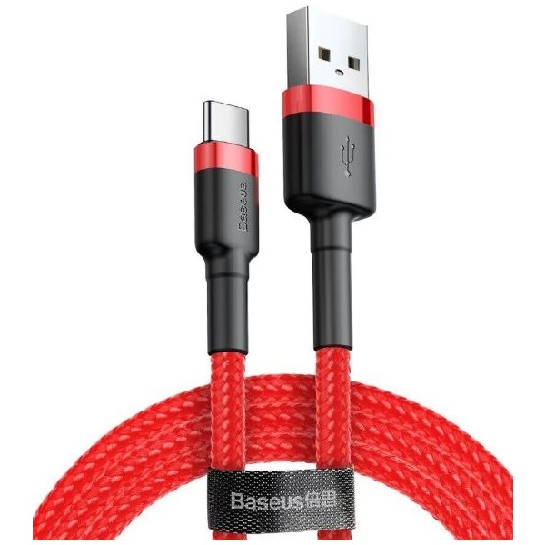 Кабель USB <--> Type-C  2.0м BASEUS Cafule красный (CATKLF-C09)