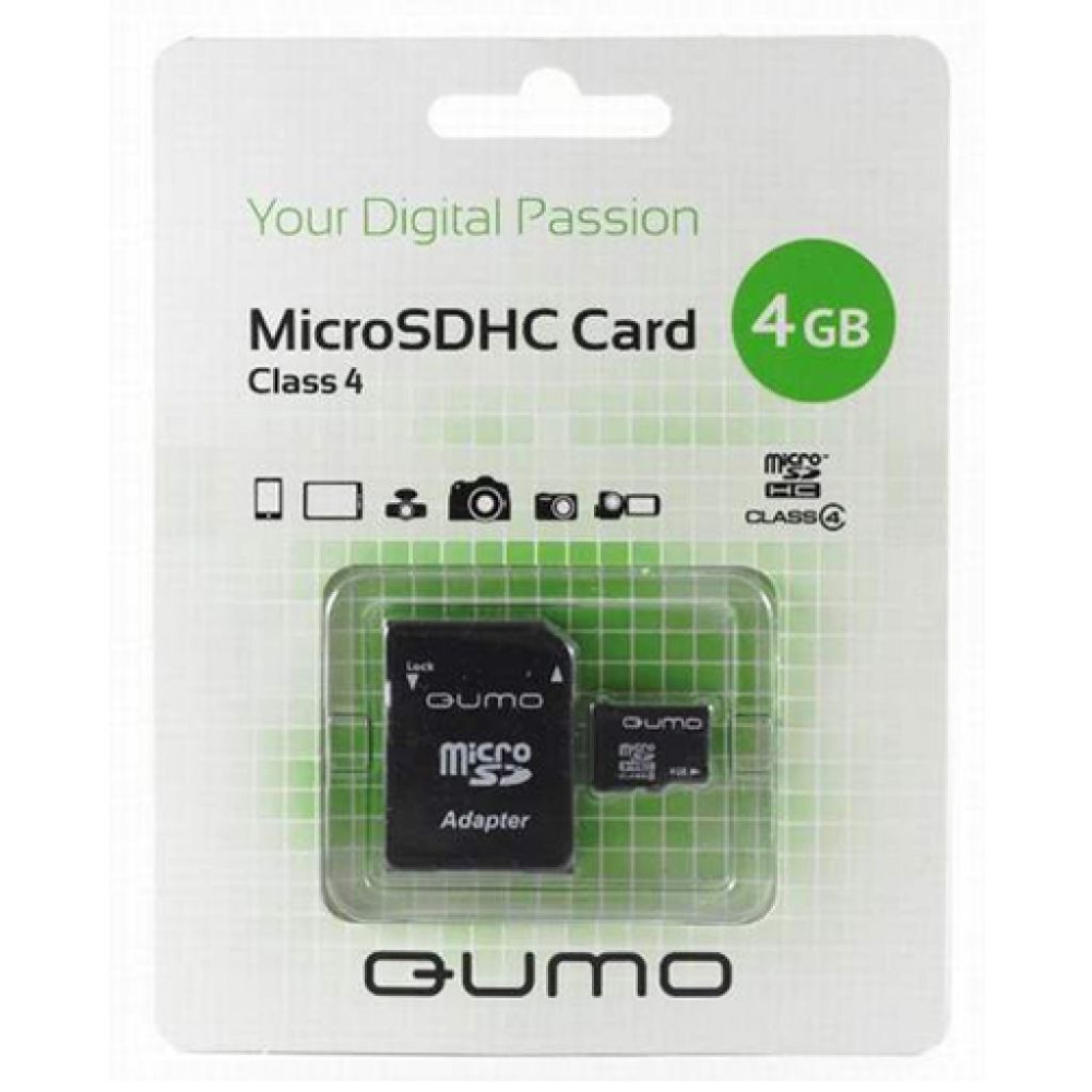 Micro SD  4Gb QUMO Class 4 без адаптера
