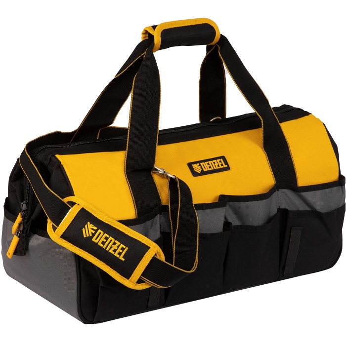 Сумка для инструмента DENZEL 90293, 500х245х300 мм, 20 карман.,съемный органайз. 10 карман.,наплеч. ремень