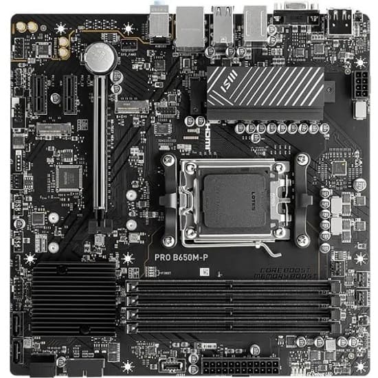 Материнская плата MSI PRO B650M-P Socket AM5 AMD B650 4xDDR5 mATX AC`97 8ch(7.1) 2.5Gg RAID+VGA+HDMI+DP