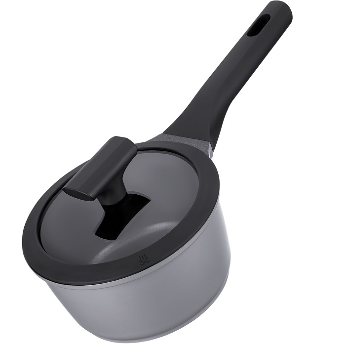 Ковш 1,3л с крышкой 16см REGENT Linea MODERNO (индукция)