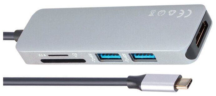 Док-станция USB-C VCOM CU430M (USB-C -> HDMI (F)+2xUSB3.0+SD/microSD Card Reader)