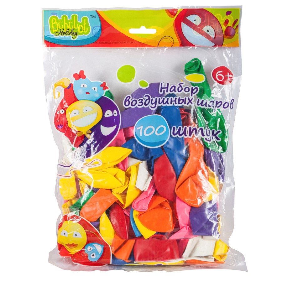 Набор воздушных шаров Bebelot Holiday (100 шт., 20 см, разноцв.1,3г.) BHO1705-213  //НСК707